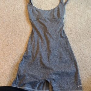 Gray Pilates/workout romper
